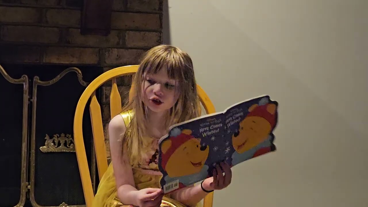 Gabrielle Pretends To Read While Making Up A Story!