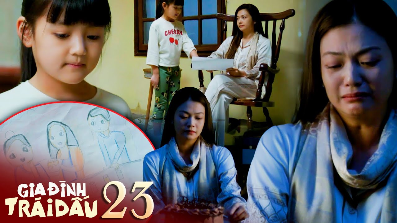 GIA ĐÌNH TRÁI DẤU tập 23 | Bé Nhi vẽ tặng bà Ánh bức tranh nhưng không có mình trong đó