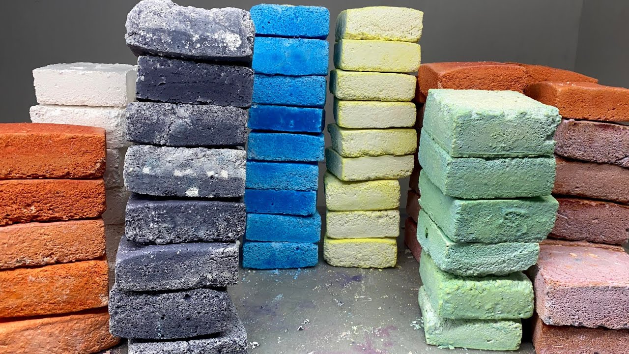 100 Fresh Dyed  gym chalk ASMR oddly satisfying crush|#asmr #satisfying #trending #viral #chalk