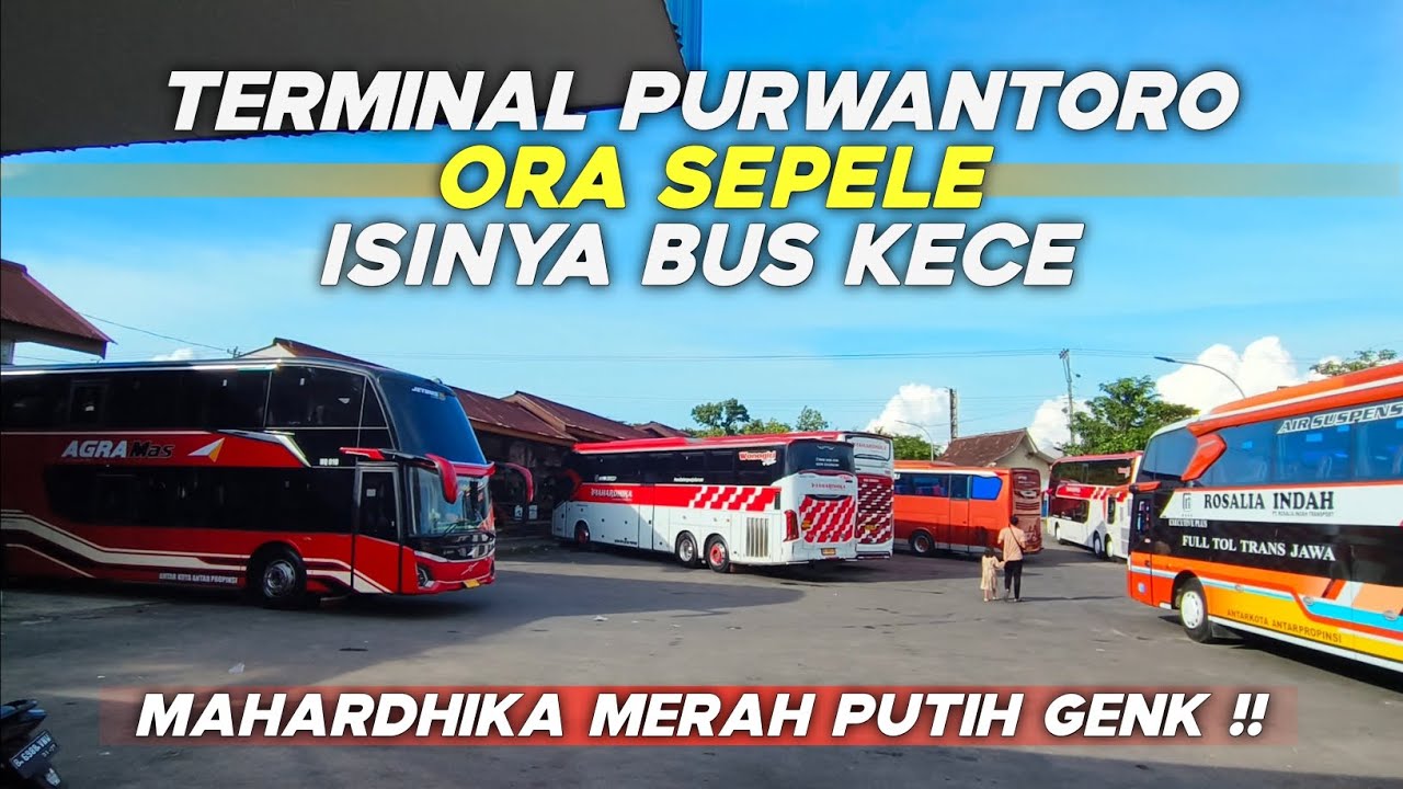 TERMINAL PURWANTORO ORA SEPELE‼️ISINYA BUS KECE😎 MAHARDHIKA MERAH PUTIH GENK🔥