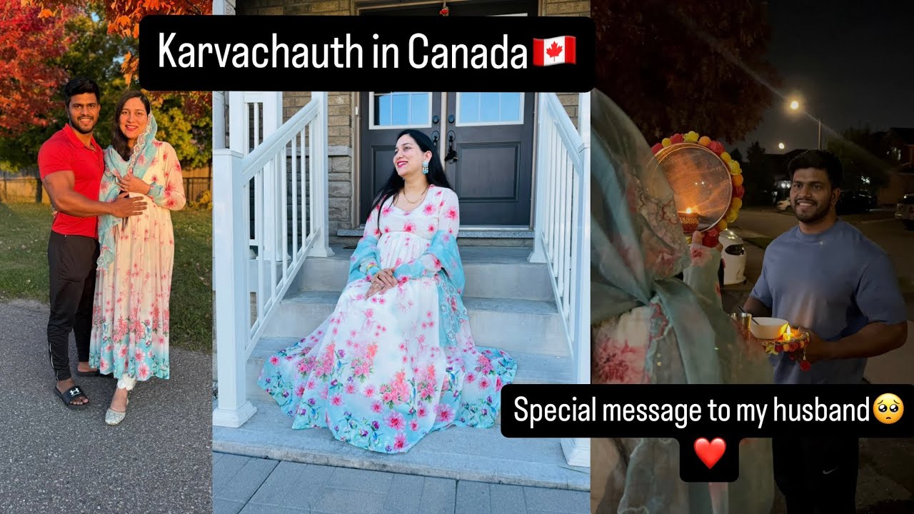 Karvachauth celebration in Canada🇨🇦| Special message for my husband👑❤️ | karvachauth gift🎁