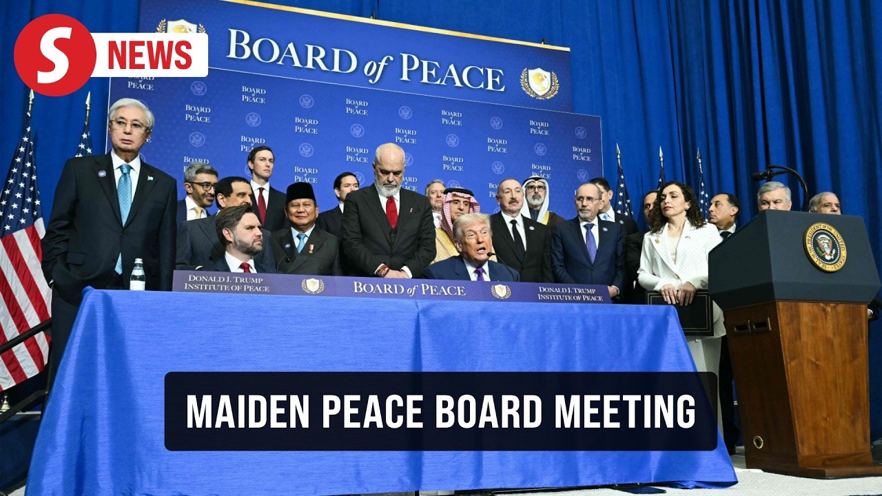 Trump gavels inaugural Board of Peace meeting to a close after Gaza aid pledges