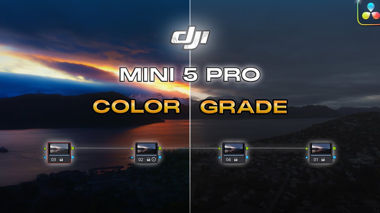 DJI Mini 5 Pro – Простое руководство по цветокоррекции D-Log M (DaVinci Resolve 20)
