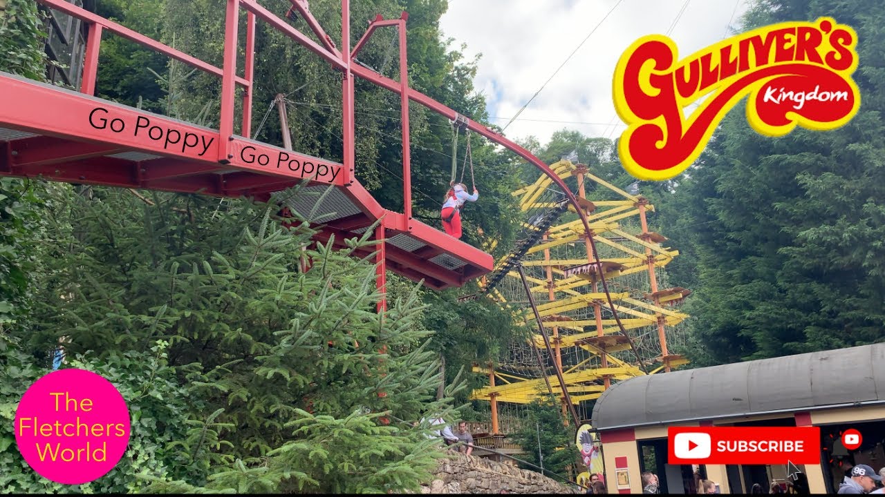 Gullivers Kingdom Matlock Bath August School Hols 2021 Riggers Revenge Zipline, Log Flume, Coaster
