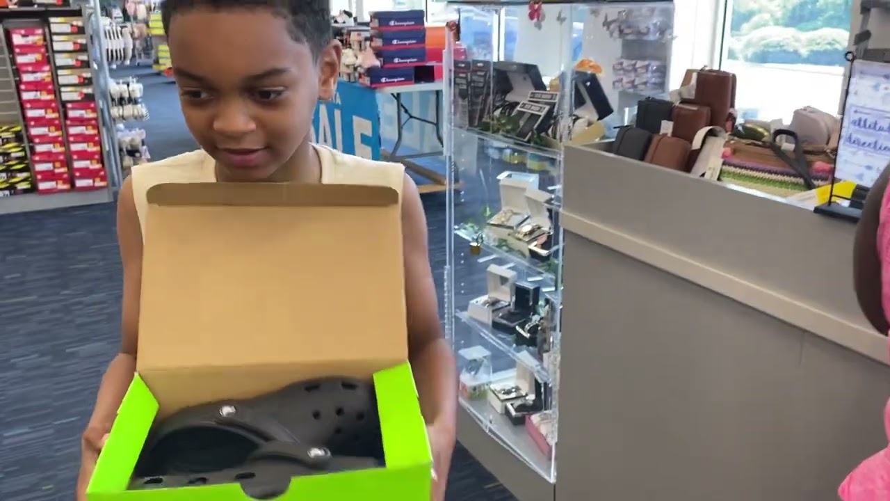 Shopping for new crocs for Kingston