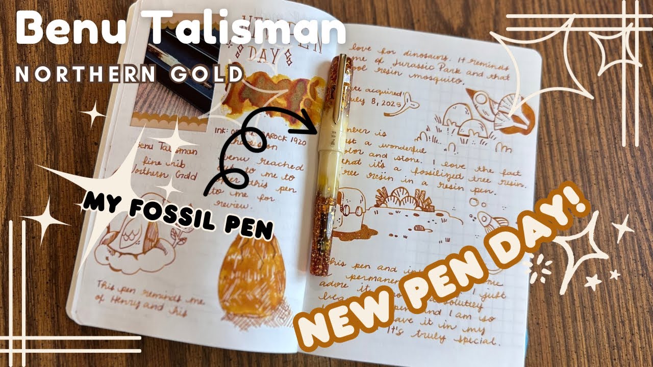 BENU TALISMAN NORTHERN GOLD | #newpenday | why this pen spoke to me | Amber Fossil Pen | Dinosaurs