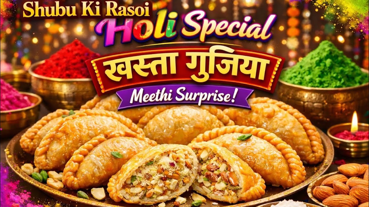 गुजिया ऐसी कि पहला निवाला लेते ही होली याद आ जाए बाजार वाली भूल जाओ,KhastaGujiya BananeKaAsaanTarika