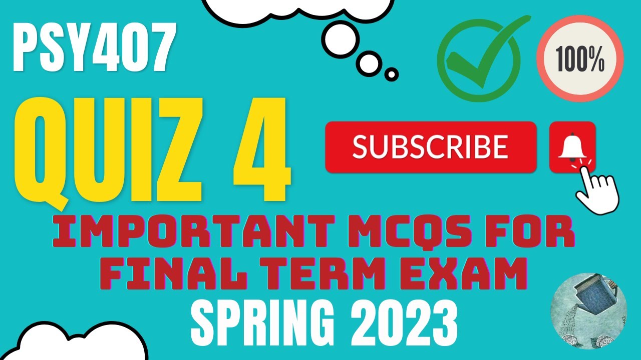 PSY407 || Sport Psychology || Quiz 4 MCQs|| Correct Answers || Live Attempts || Exam Prep