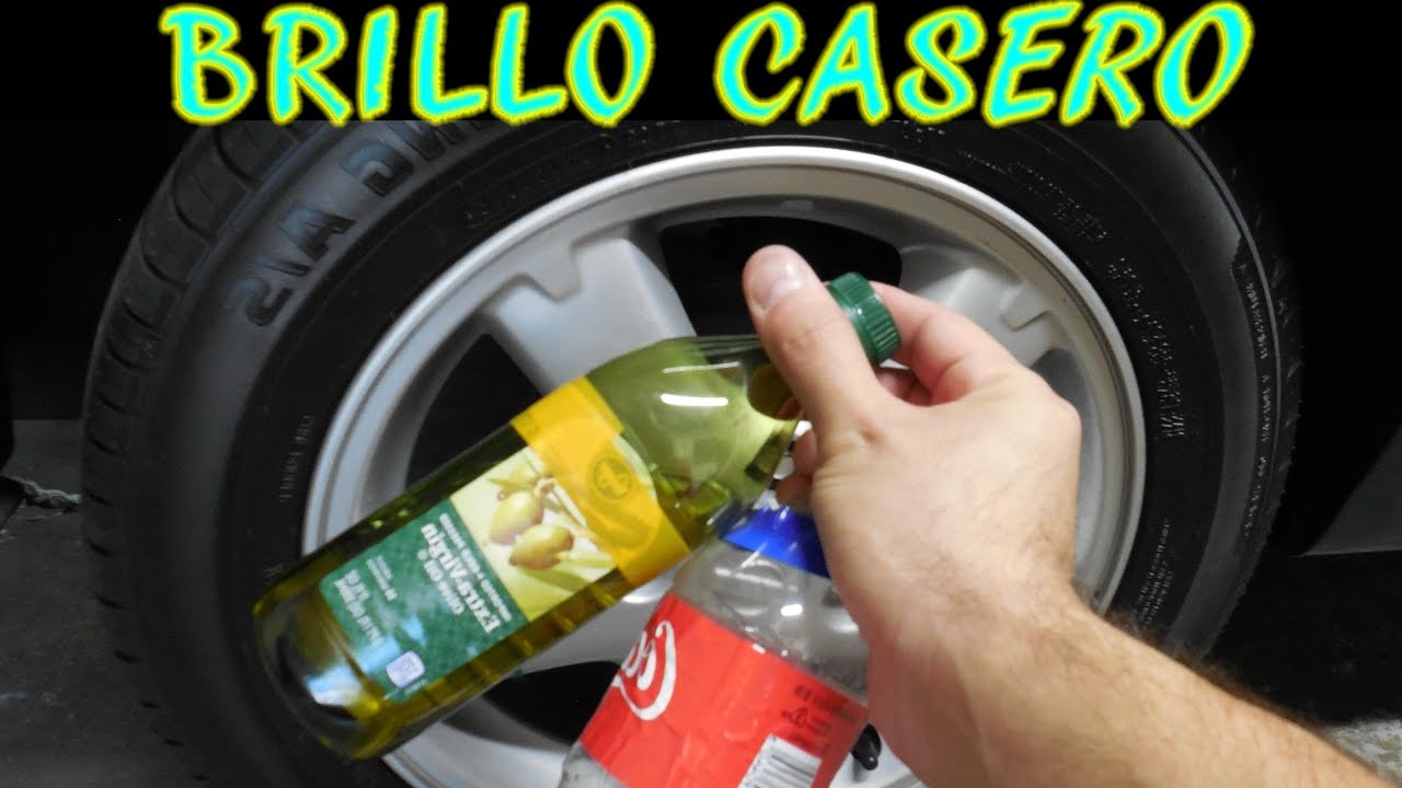 Probando abrillantadores caseros para llantas (aceite de oliva y coca cola)