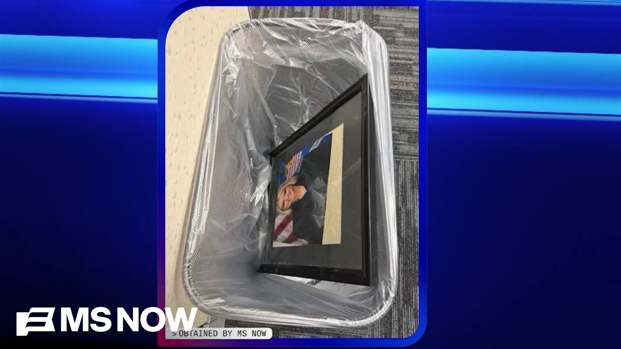 Pam Bondi&rsquo;s DOJ portrait discovered in the trash