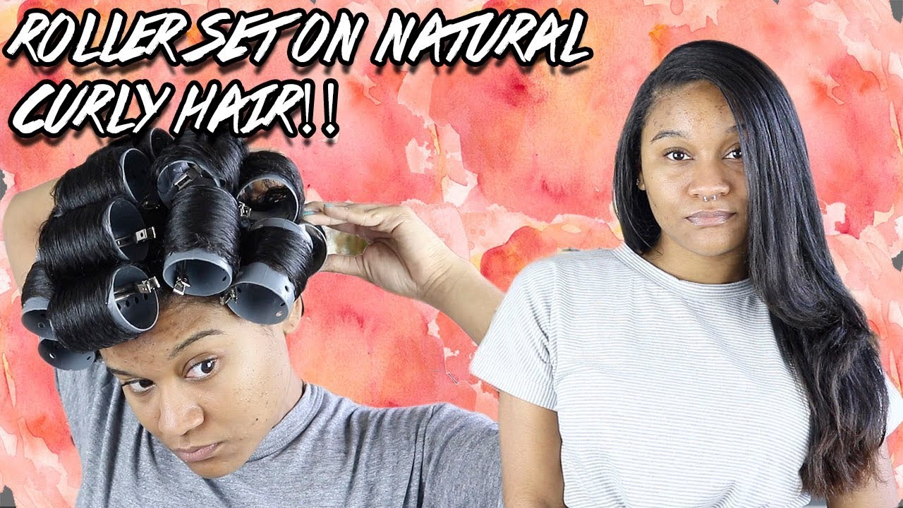 Roller Set on Natural Curly Hair