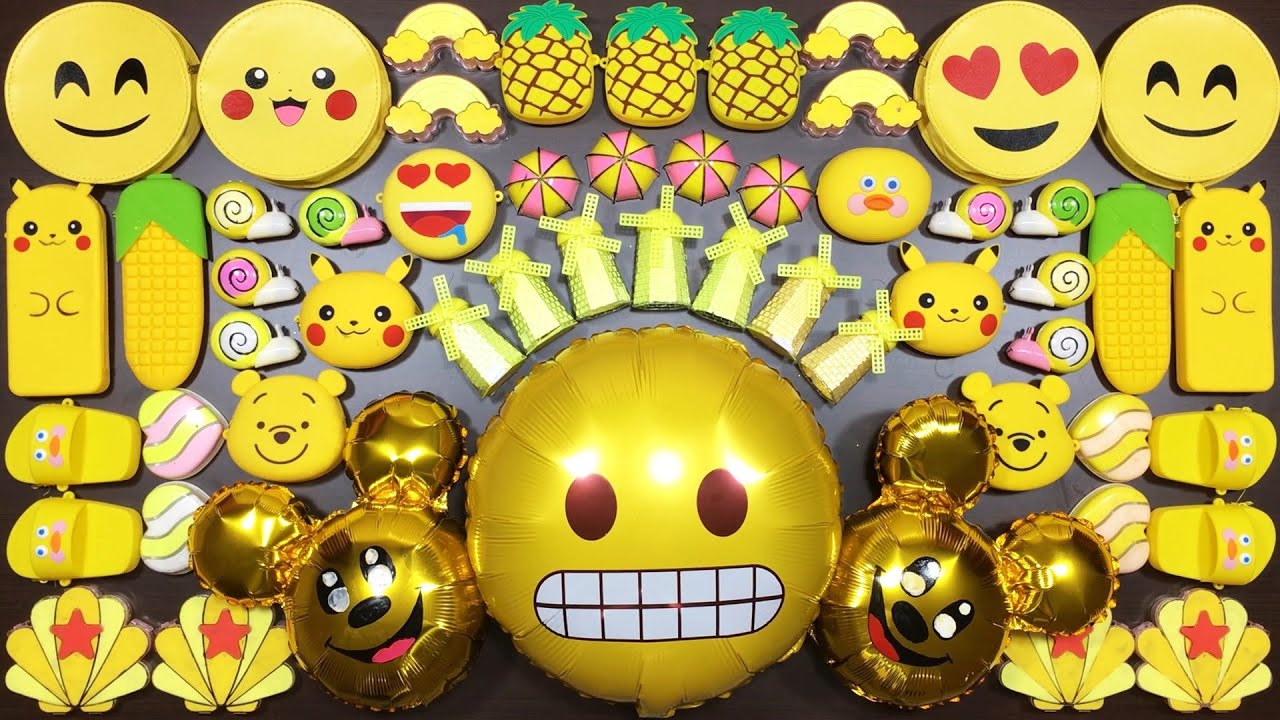 YELLOW SLIME | Mixing Random Things into Slime #260