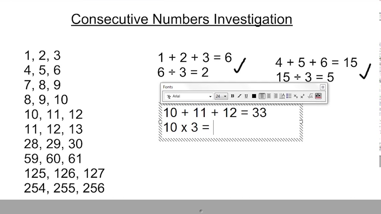 When you add 3 consecutive numbers the total can always be divided by 3: True or False?