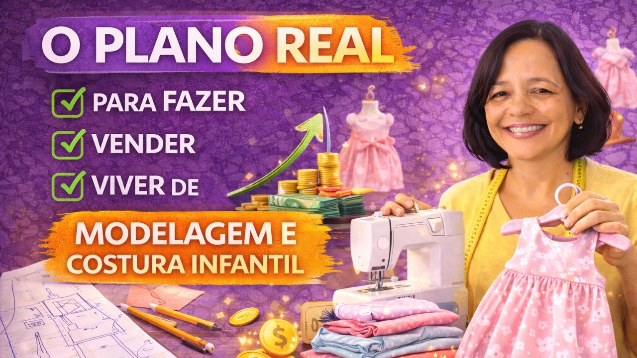 O plano real para fazer, vender e viver de modelagem e costura infantil