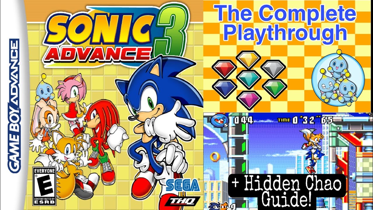 Sonic Advance 3 (GBA) - The Complete Playthrough (All Chaos Emeralds, All 70 Chao Guide, Extra Zone)