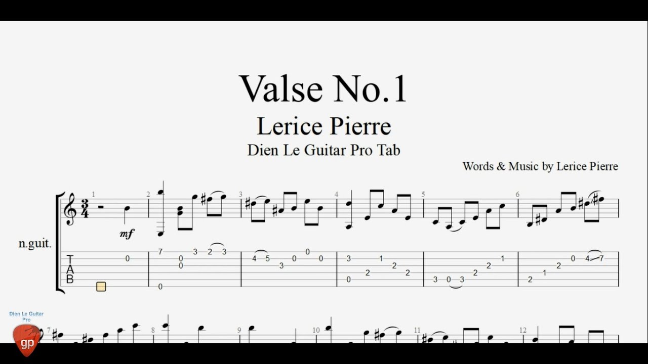 Lerice Pierre - Valse No.1 - Guitar Tabs