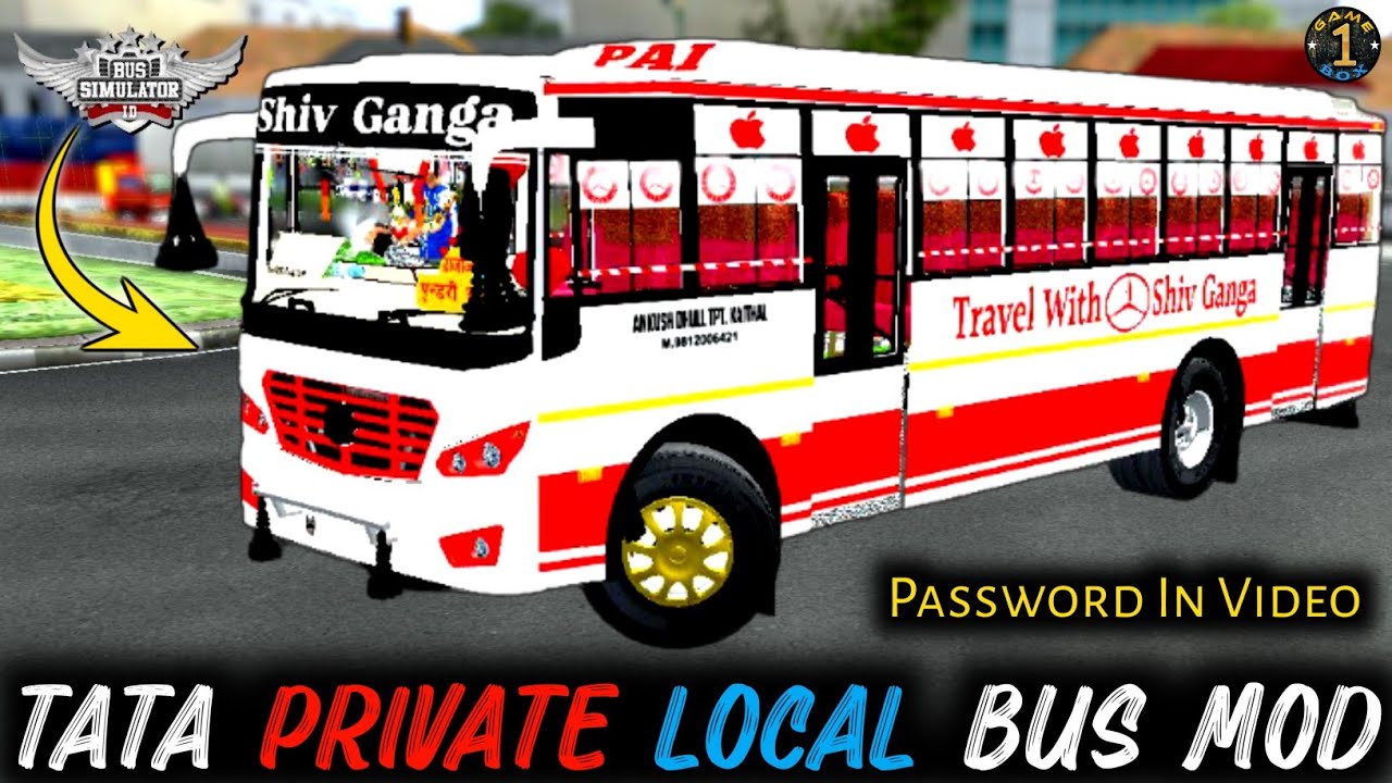 Shiv Ganga Private Bus Mod And Livery | TRAVEL WITH SHIV GANGA PRIVATE BUS | TATA BUS MOD FOR BUSSID