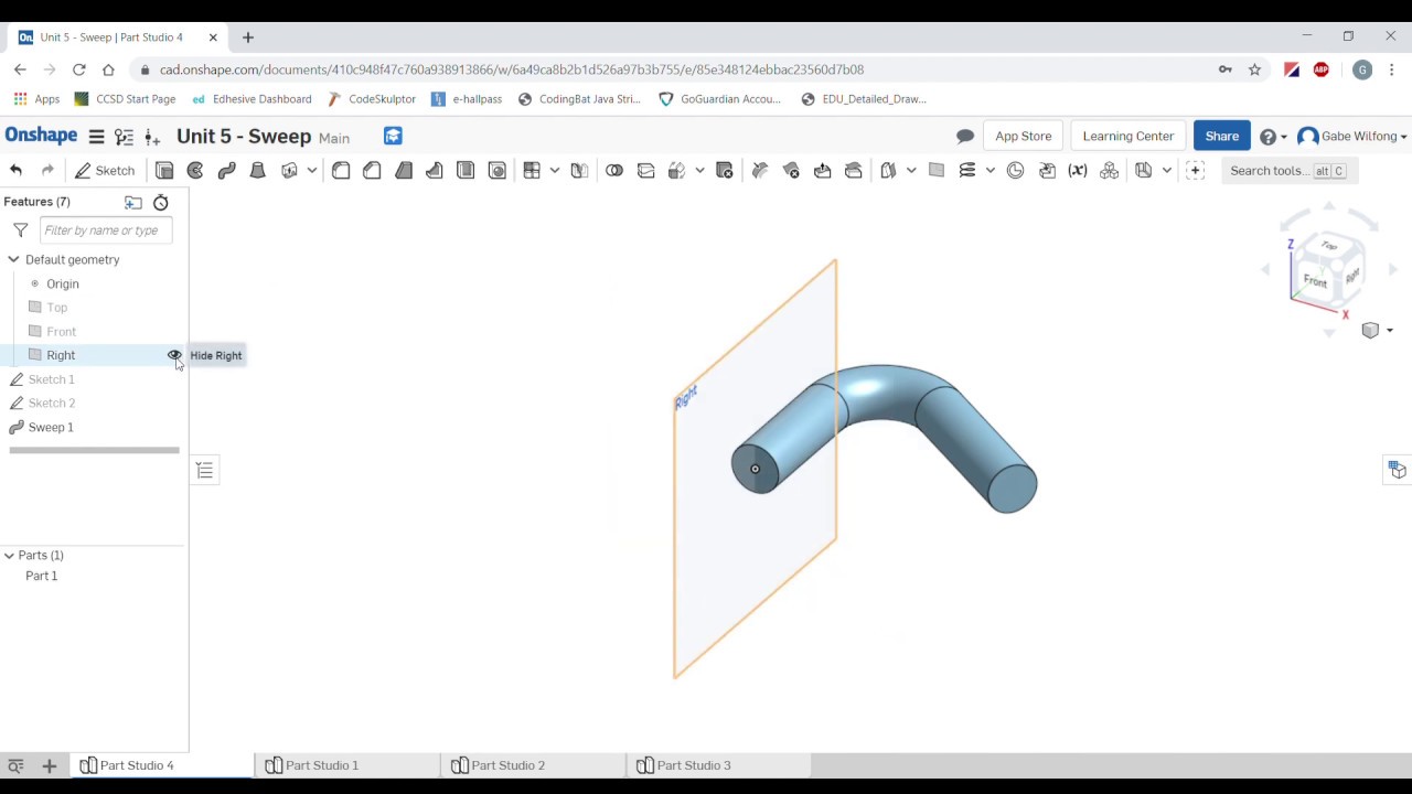 Engr 1 - Onshape - Sweep 1