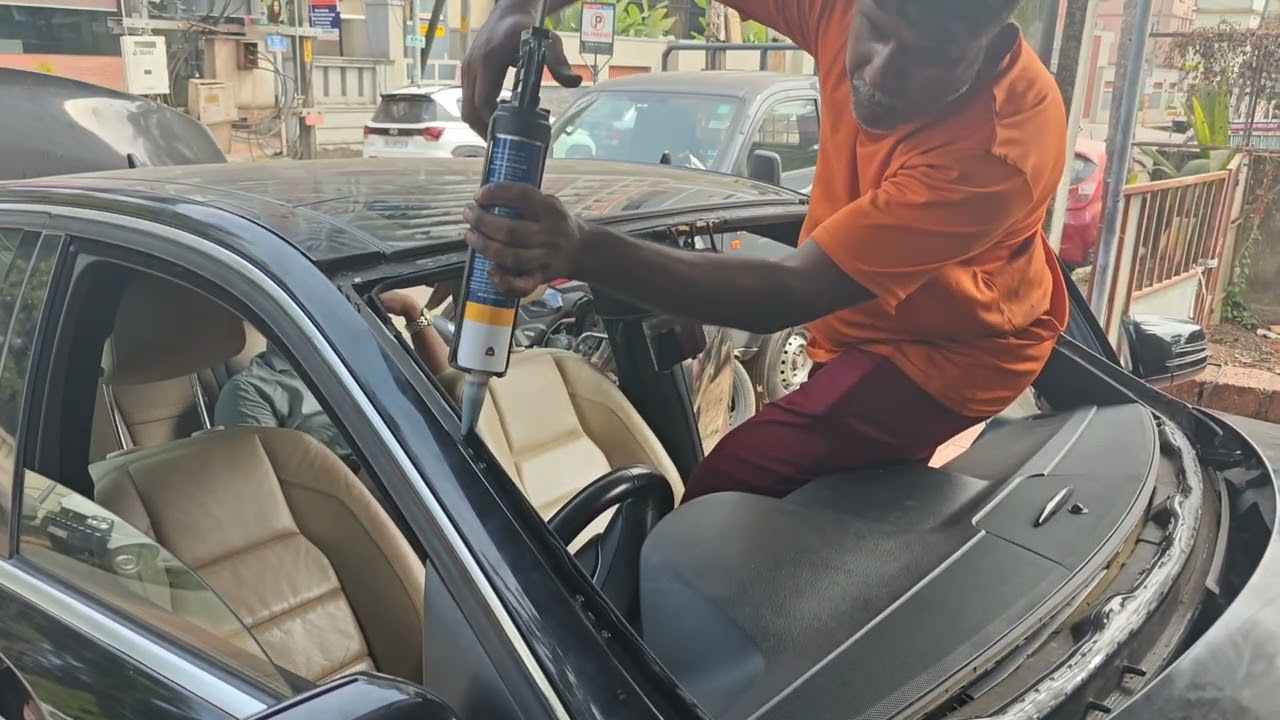 Mercedes Benz C class windshield glass replacement at AGS Kozhikode 