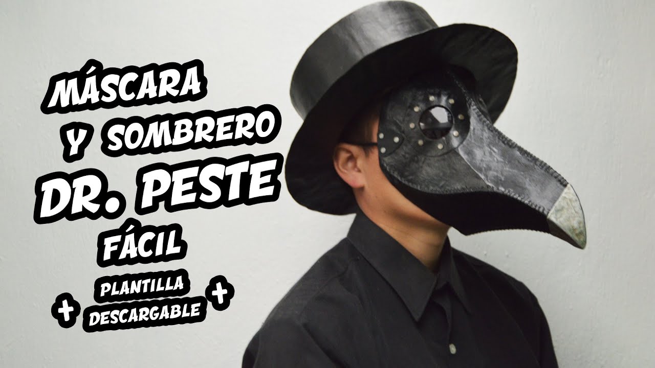 Cómo hacer una máscara de Dr. de la peste FÁCIL/Incluye plantilla descargable☠️🎩 