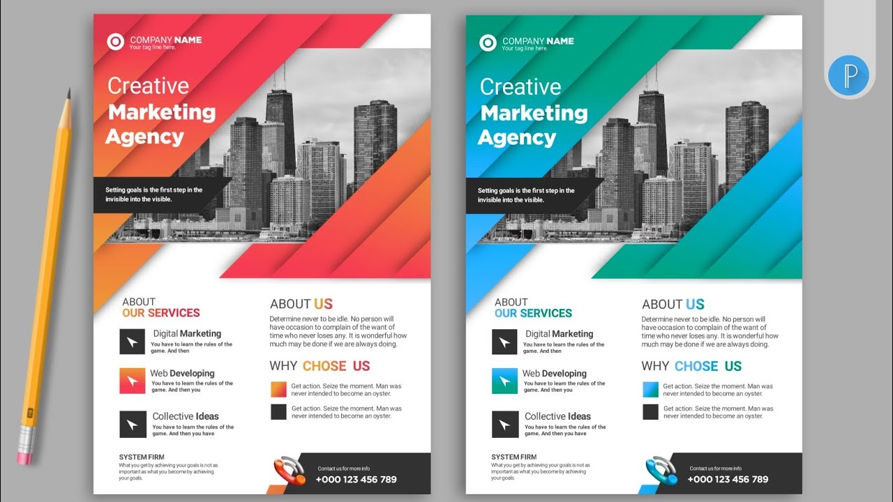 Business flyer design in Pixellab