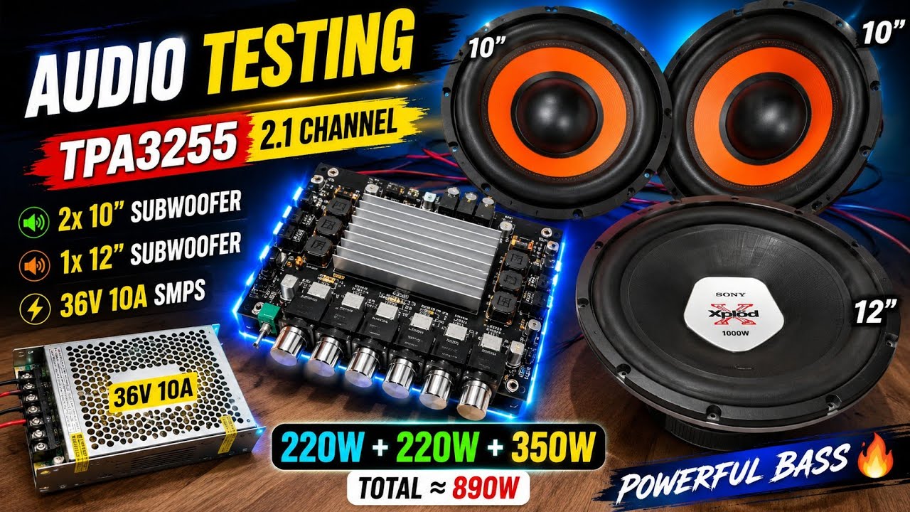 Testing the YS - AS 21 Class D Amplifier | TPA 3255 Audio Test