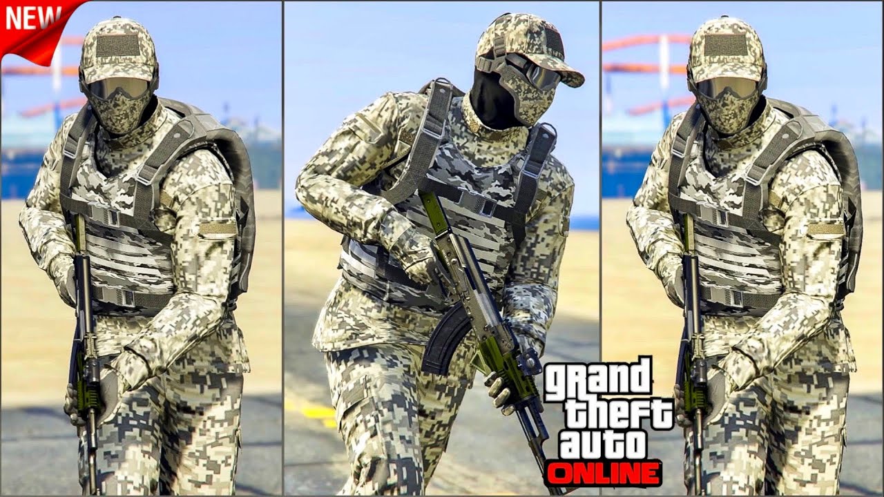 AVOIR UNE MAGNIFIQUE TENUE MILITAIRE GRIS PIXELS SUR GTA 5 ONLINE EN 1.54!