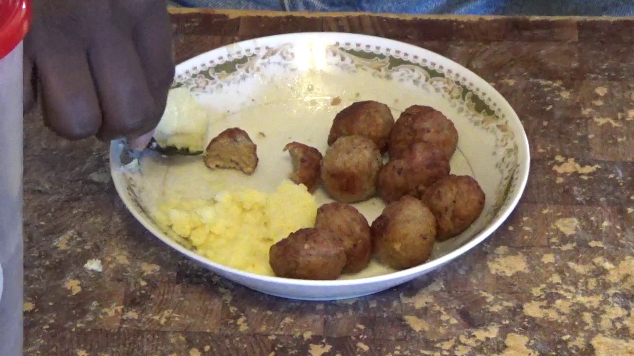 ASMR Eating: The Grits And Meatballs Challenge