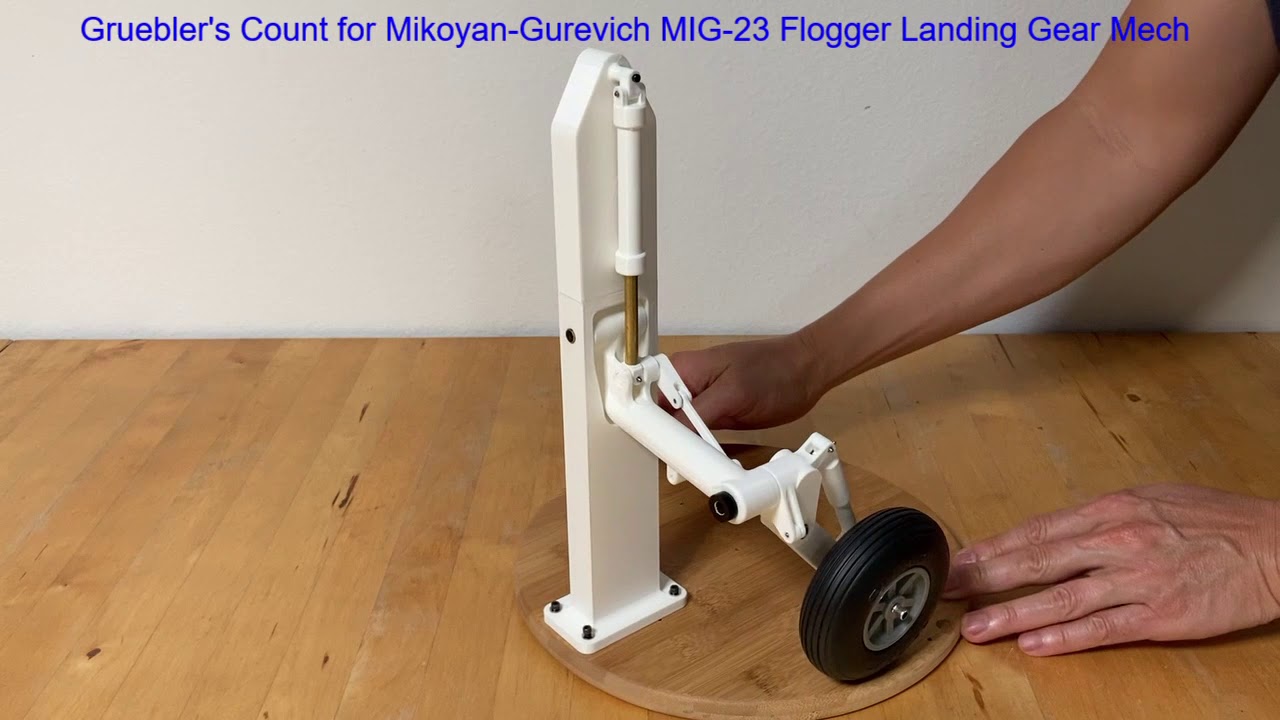 GRUEBLER'S COUNT, FORMULA, EQUATION FOR MIKOYAN-GUREVICH MIG-23 FLOGGER LANDING GEAR MECH 3-14-21