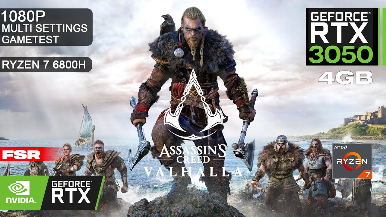 Assassin's Creed Valhalla | RTX 3050 Laptop | Ryzen 7 6800H | 16GB(2x8) | Multi Settings Gametest