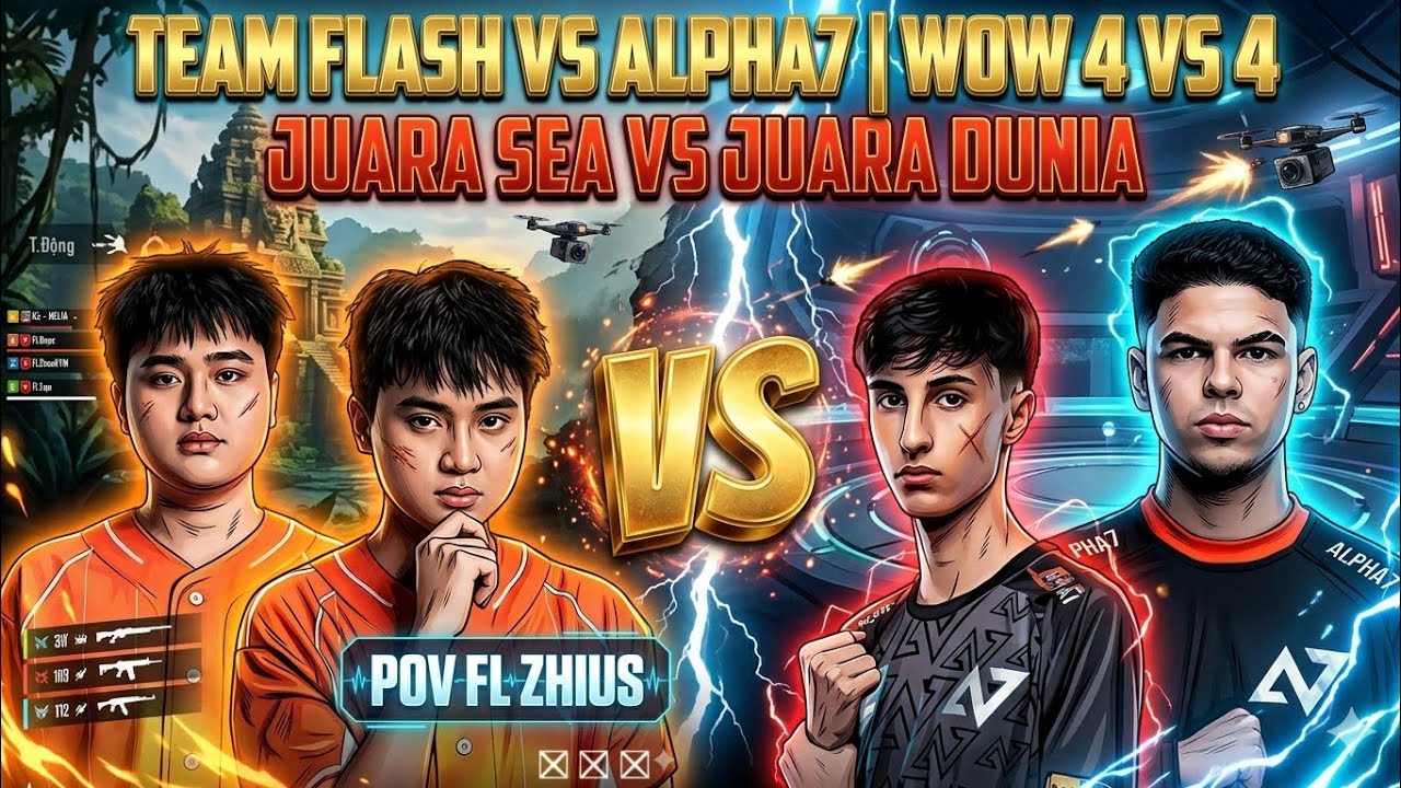 JUARA SEA VS JUARA DUNIA‼️ TEAM FLASH VS ALPHA7 | WOW 4 VS 4 | POV FL ZHIUS - PUBG MOBILE