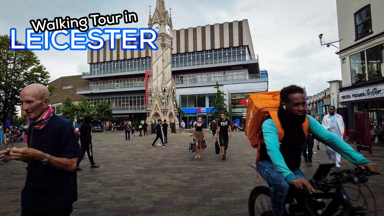 Leicester, UK |  City Centre Virtual Walking Tour [4K]
