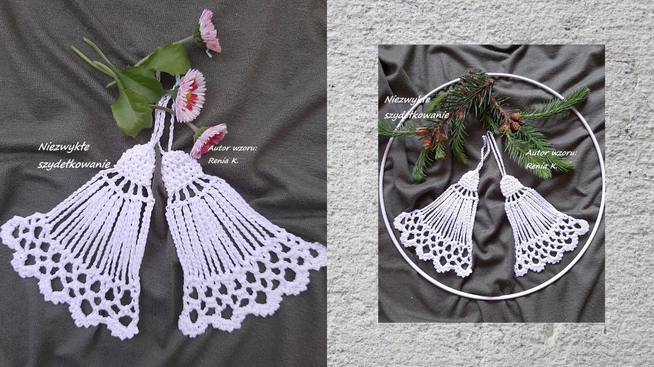 Dzwonek 8 cm szydełko (płaski). Wzór autorski/ Author pattern Renia K. Crochet bell tutorial.