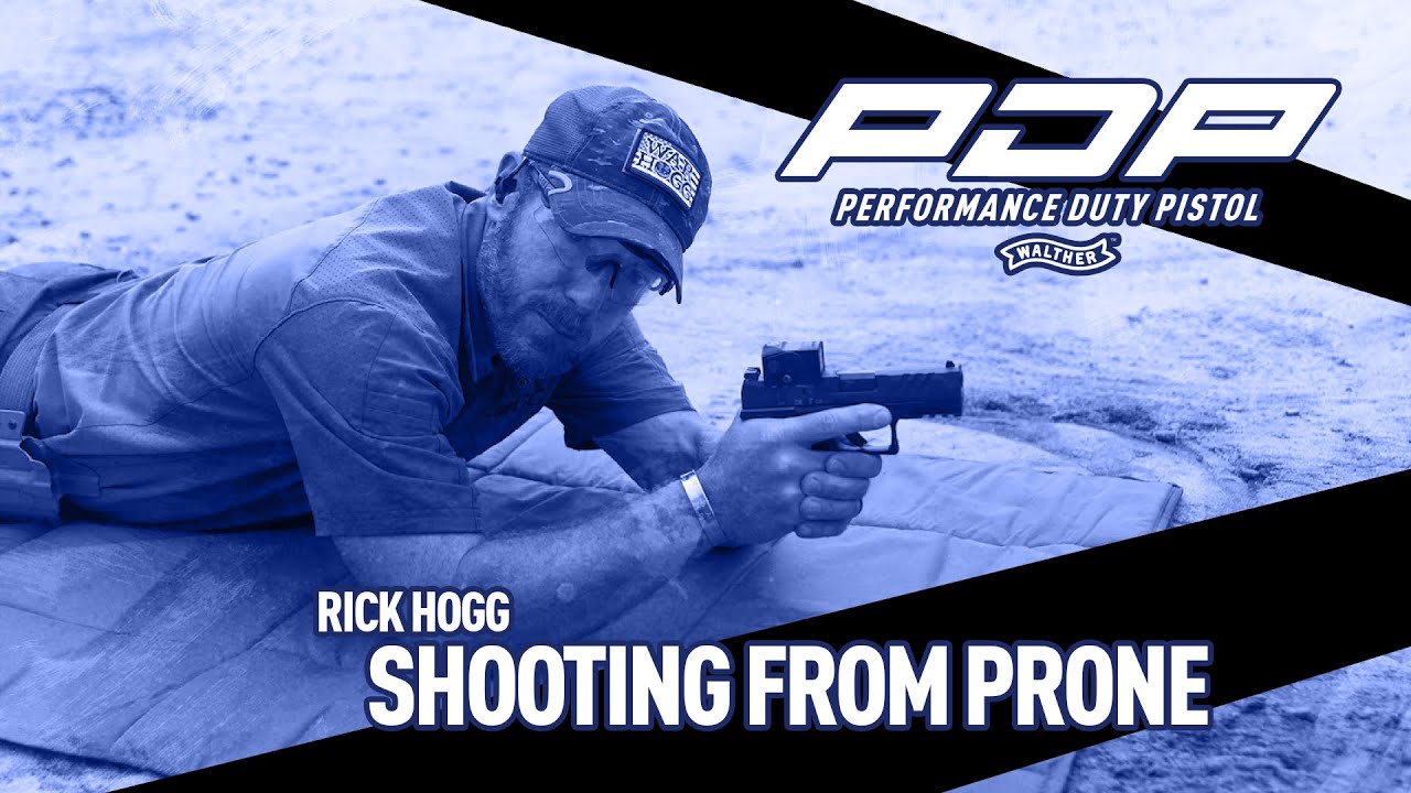 Prone Pistol Shooting PositionPistol Shooting Drill  with a Walther PDP Pistol