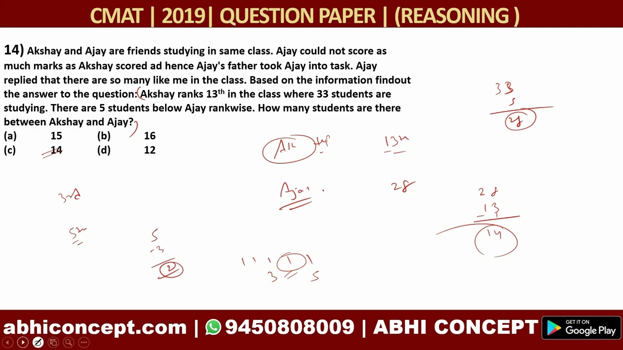 CMAT  2023 | CMAT 2019 PREVIOUS YEAR  QUESTION PAPER | REASONING SOLUTION - 2019