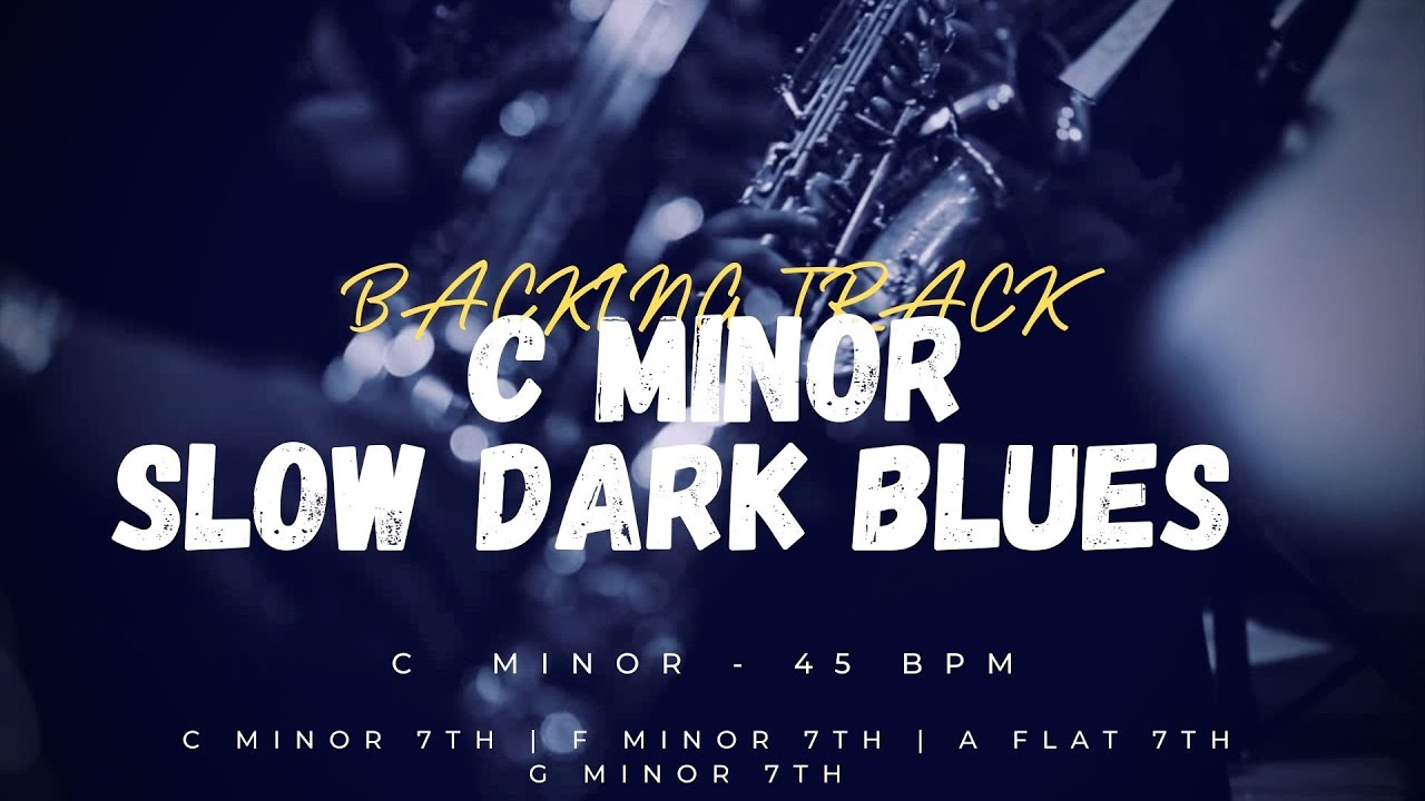 Slow Dark Blues Guitar Backing Track in E Minor | 45 bpm |  Clean Guitar and Piano Jam Track
