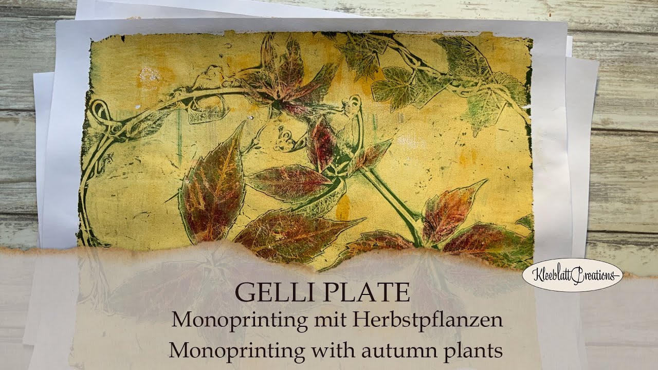 🇩🇪 🇬🇧 Herbstpflanzen Monotypie - GELLI PRINT - Autumn plants monotype
