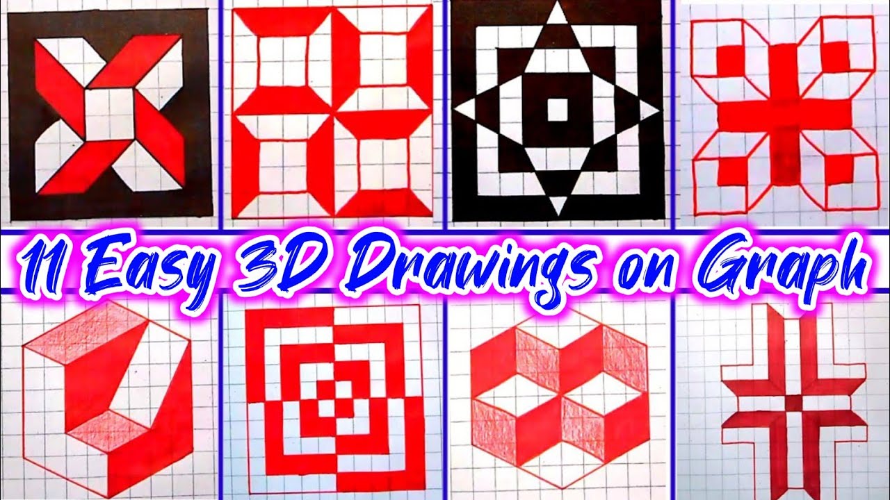 11 Easy Drawing Tricks On Graph Paper - Art Tricks for Kids