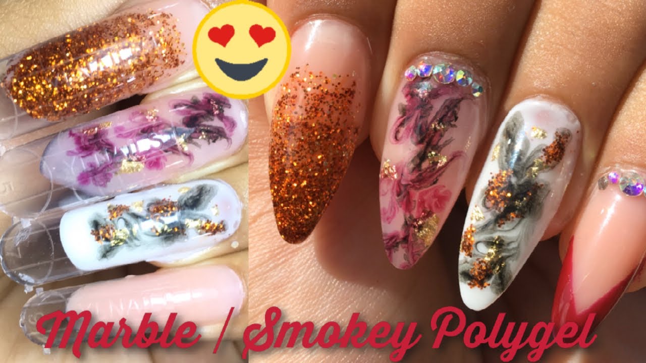 How to do MARBLE/SMOKEY POLYGEL nails using DUAL FORMS 😍‼️ SUPER EASSYY !!