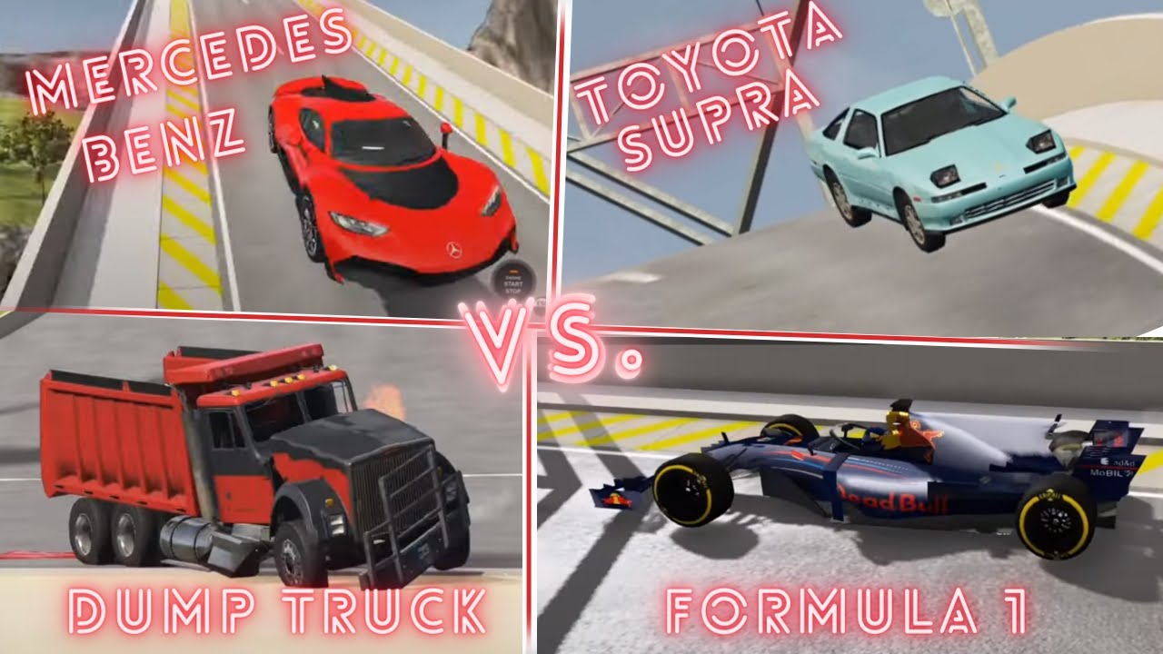 Mercedes Benz, Formula 1, Toyota Supra y Camión Volquete 🚗🏎🚙🚚¿cuál superará las tres pruebas?