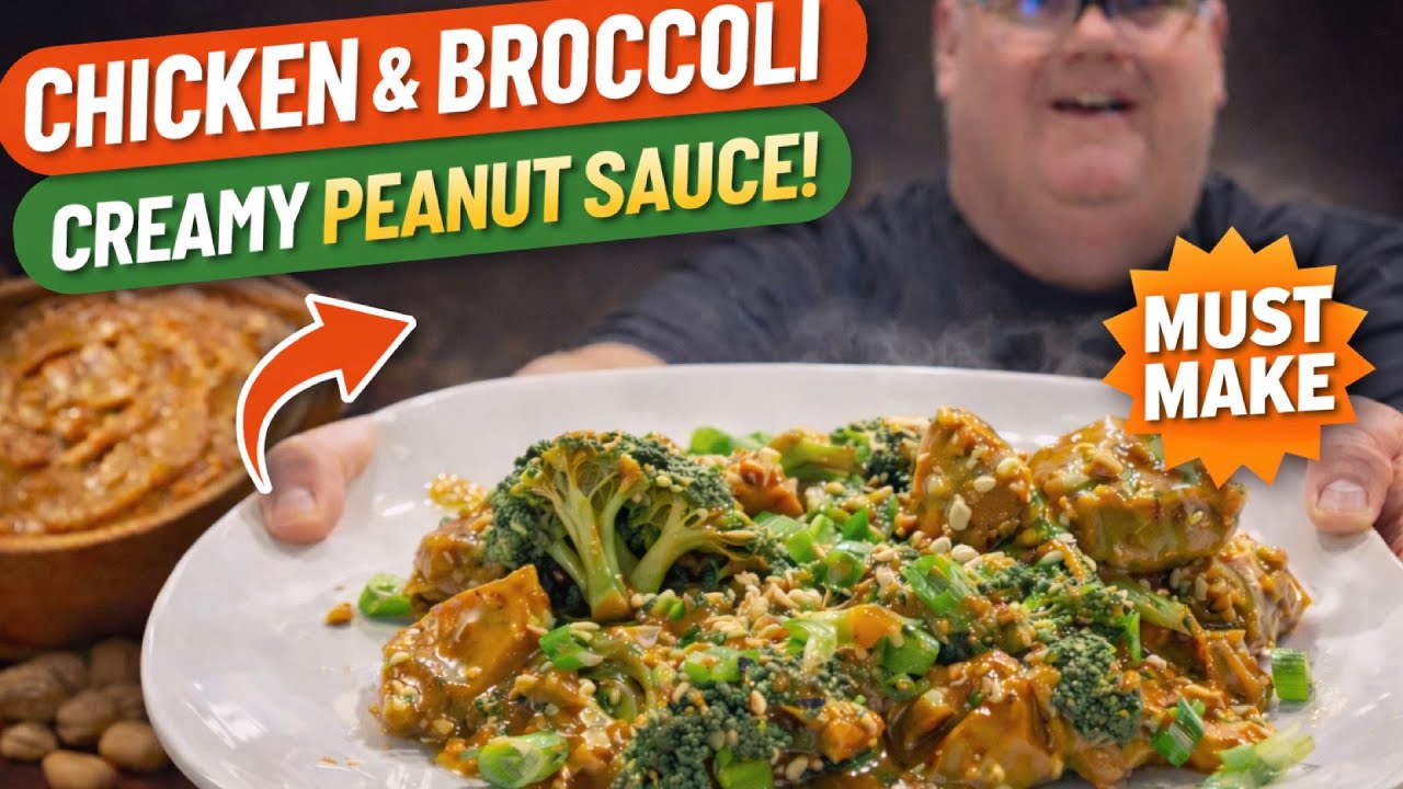 Chicken and Broccoli with Creamy Peanut Sauce | Better Than Takeout! #chicken #stirfry #Viral