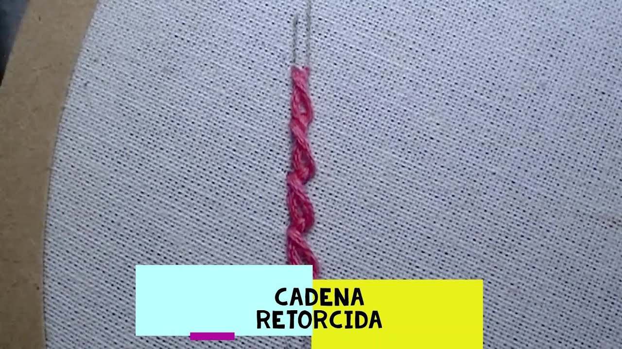 26)*PUNTO CADENA RETORCIDO-TWISTED CHAIN STITCH-CADEIA TORCIDO*[Bordado a mano-Hand Embroidery]