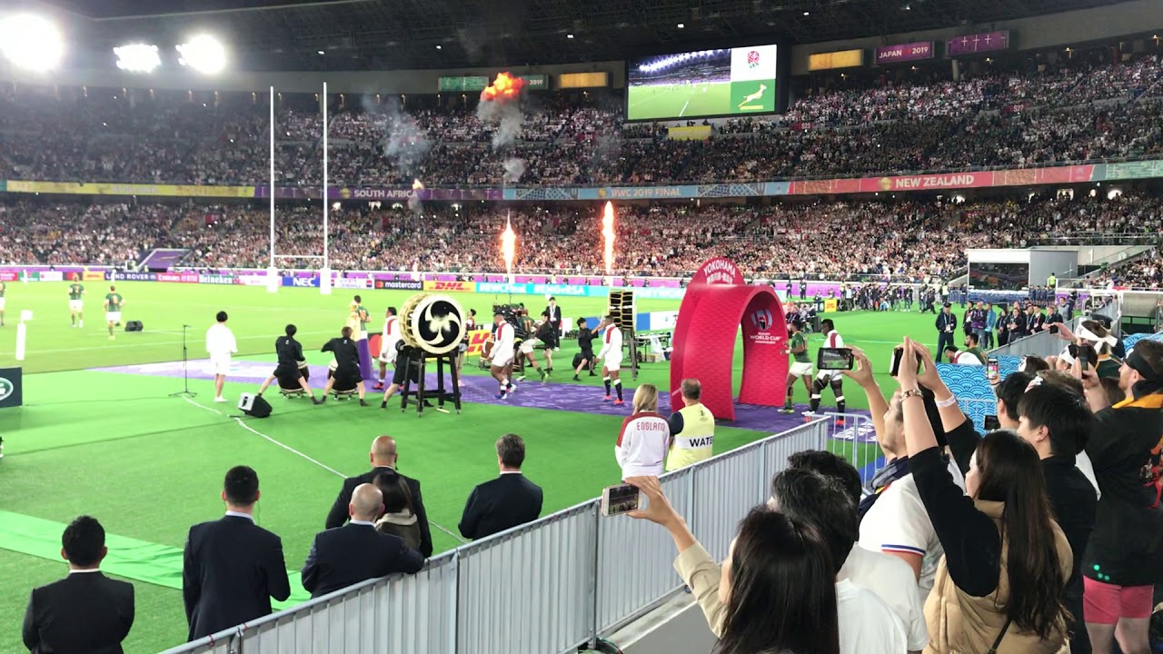 選手入場 ラグビーワールドカップ2019 決勝 イングランド代表 南アフリカ代表 和太鼓 @横浜国際総合競技場 Rugby World Cup 2019 Final Yokohama Wadaiko