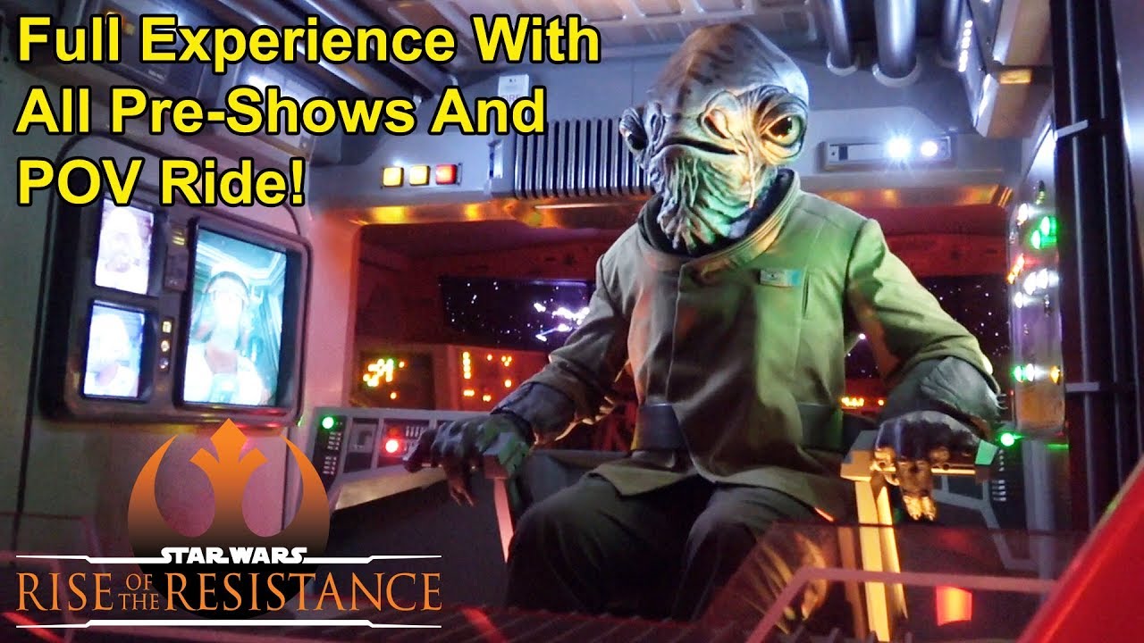 Star Wars: Rise of the Resistance Full Ride Experience with Pre-Shows & POV Full Ride, Galaxy's Edge
