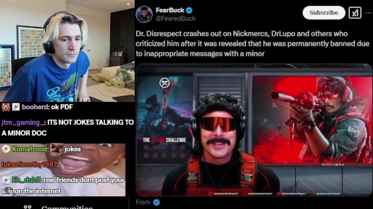 xQc реагирует на неуважение доктора, обрушившись с критикой на Nickmercs, DrLupo и других.