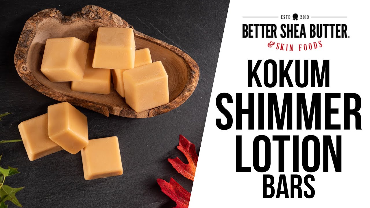 DIY Shimmer Lotion Bars w/ Kokum Butter, Jojoba Oil, Beeswax + Gold Mica