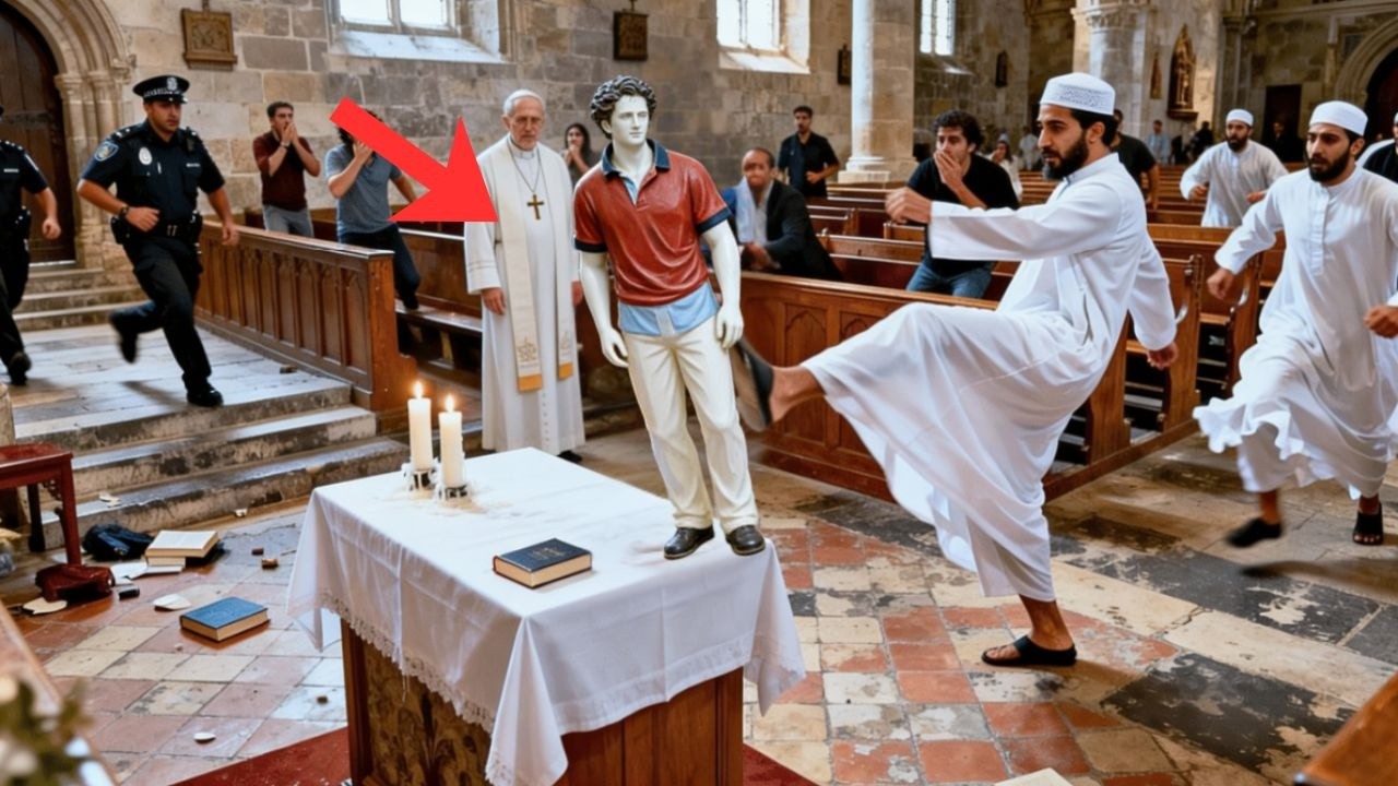 Ativistas invadiram a igreja e chutaram a imagem de Carlo Acutis durante a comunhão…e caíram no chão