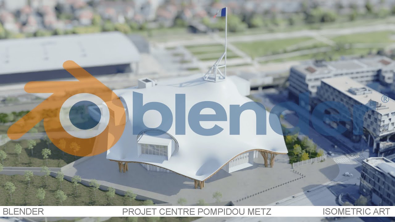Blender Animation Centre Pompidou Metz - RenderDoc MapsModelsImporter MeshLab  Earth - Isometric Art