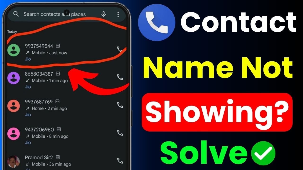 Contact Name Not Showing on Android | Call Log Name Not Showing Fix | Contact Name Missing Problem