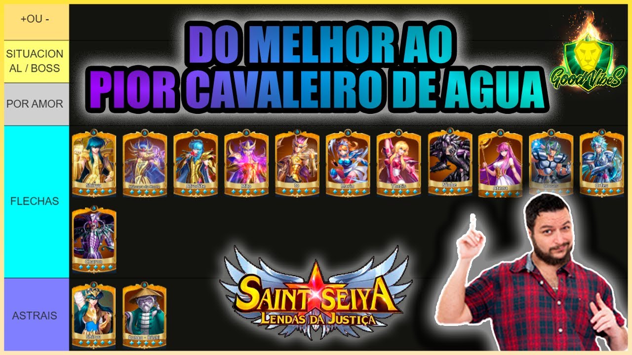 TIER LISTE CAVALEIROS DE AGUA - LENDAS DA JUSTIÇA